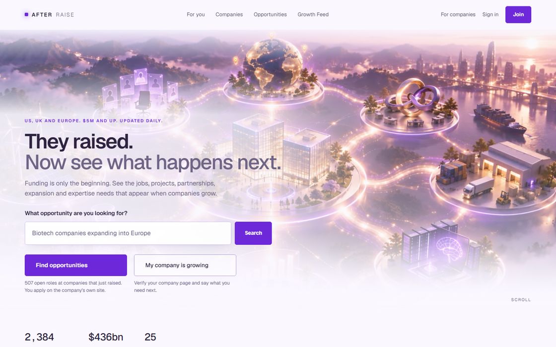 AfterRaise homepage